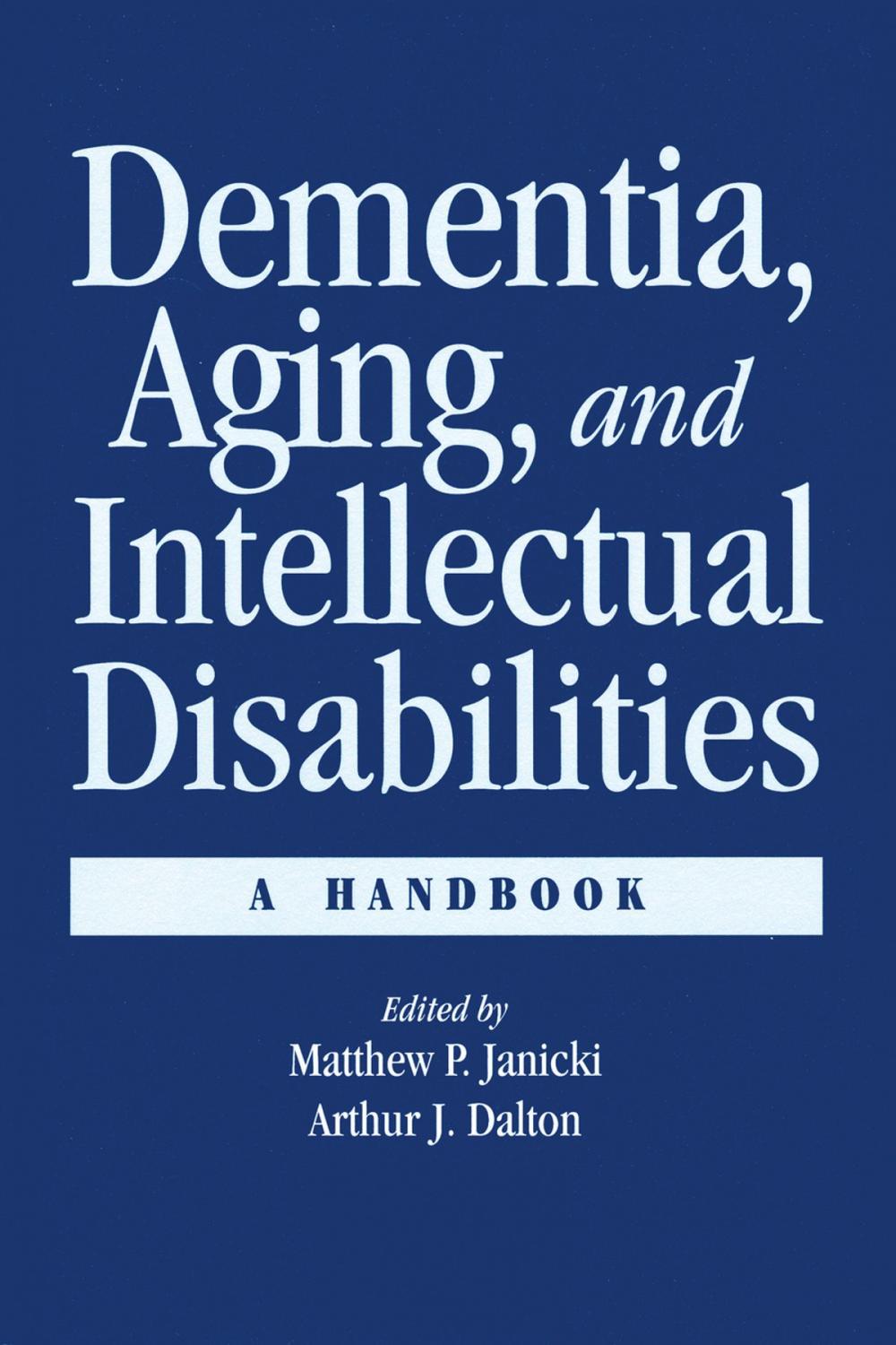 Big bigCover of Dementia and Aging Adults with Intellectual Disabilities