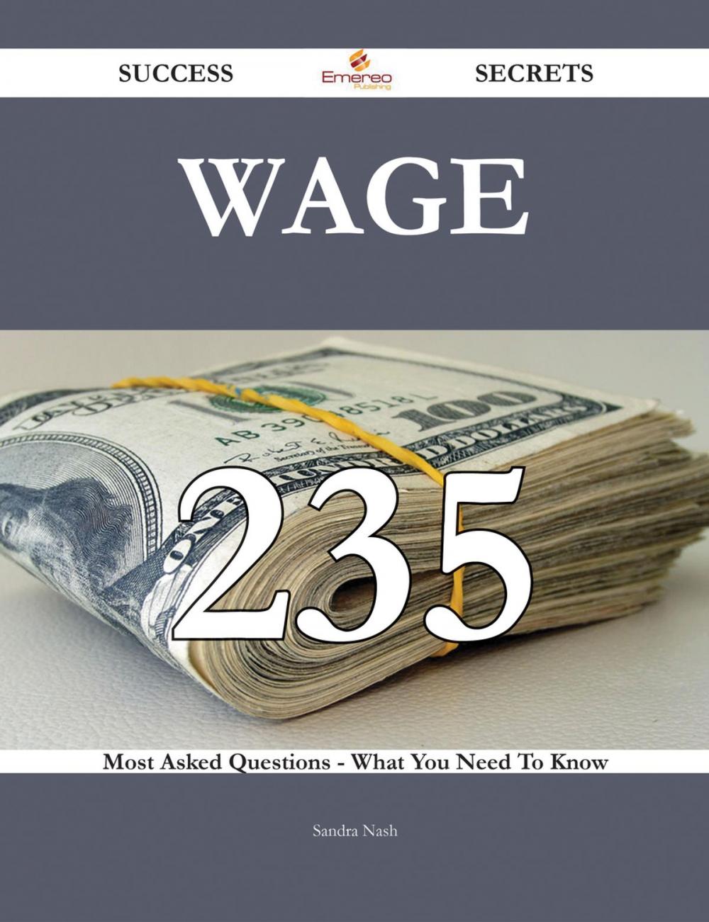 Big bigCover of Wage 235 Success Secrets - 235 Most Asked Questions On Wage - What You Need To Know