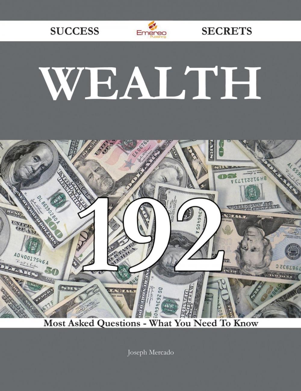 Big bigCover of Wealth 192 Success Secrets - 192 Most Asked Questions On Wealth - What You Need To Know