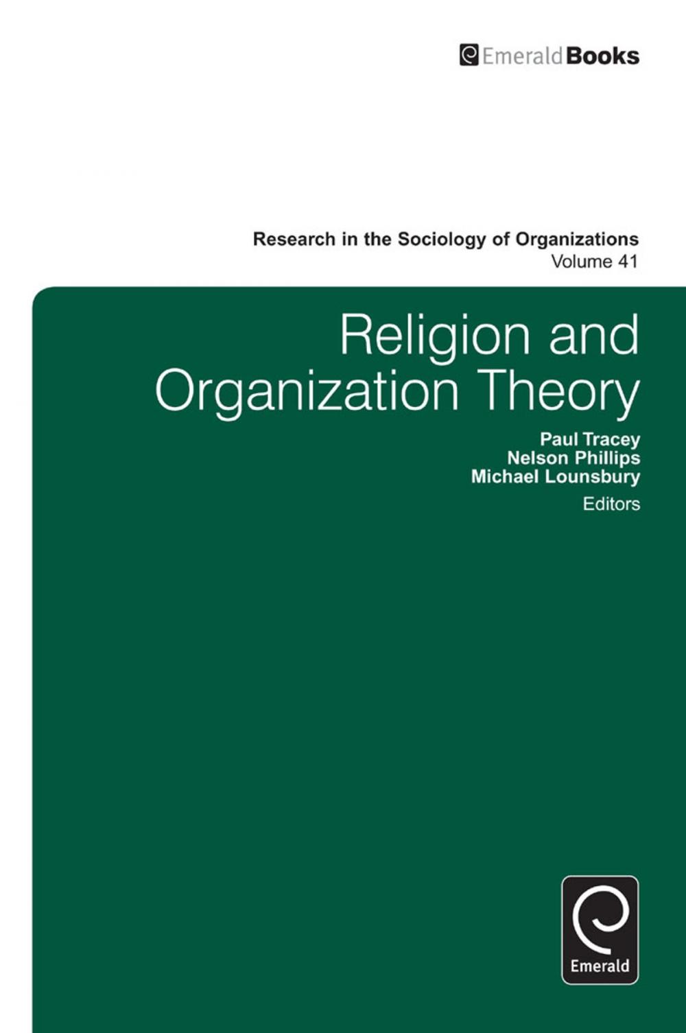 Big bigCover of Religion and Organization Theory