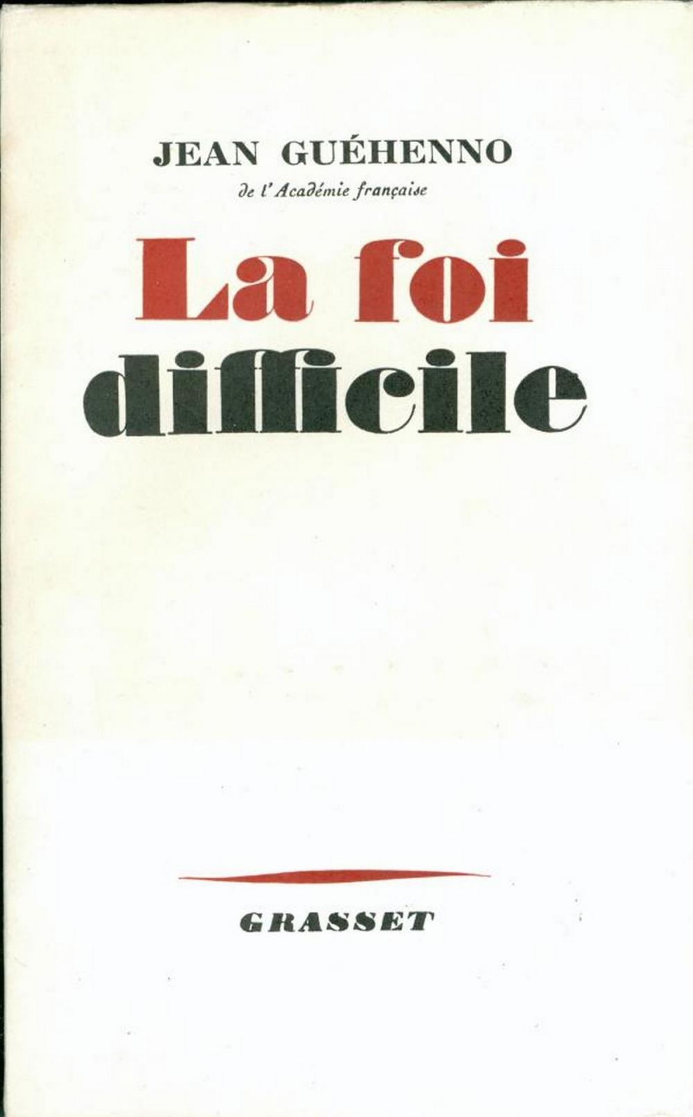 Big bigCover of La foi difficile