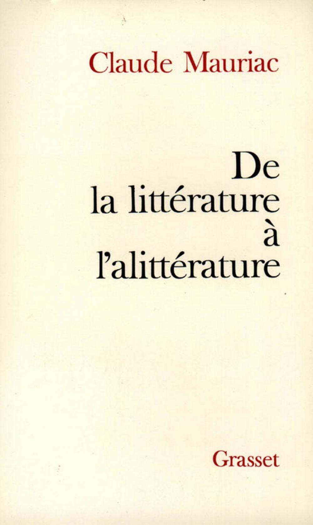 Big bigCover of De la littérature à l'alittérature