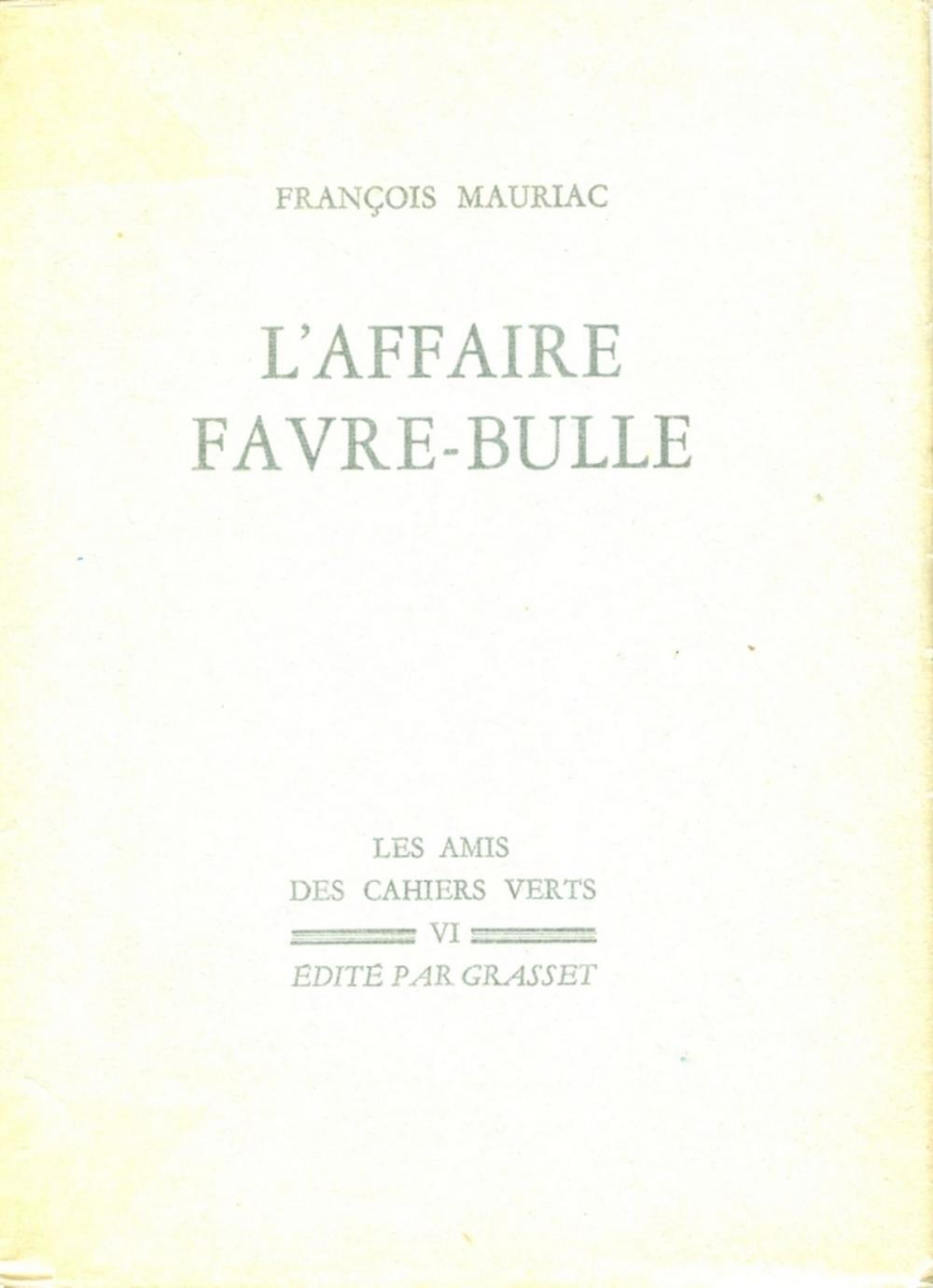 Big bigCover of L'affaire Favre-Bulle