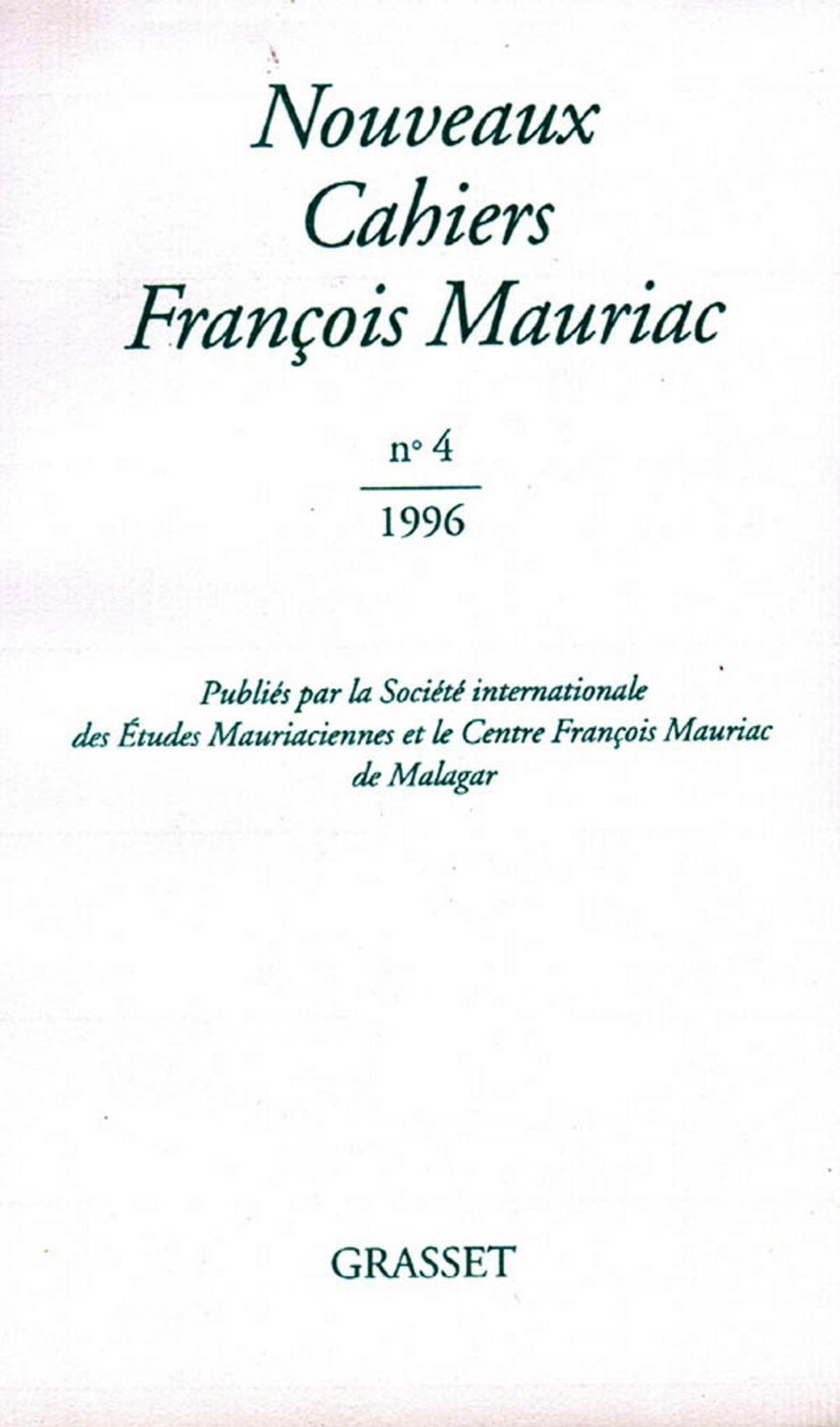 Big bigCover of Nouveaux cahiers François Mauriac n°04