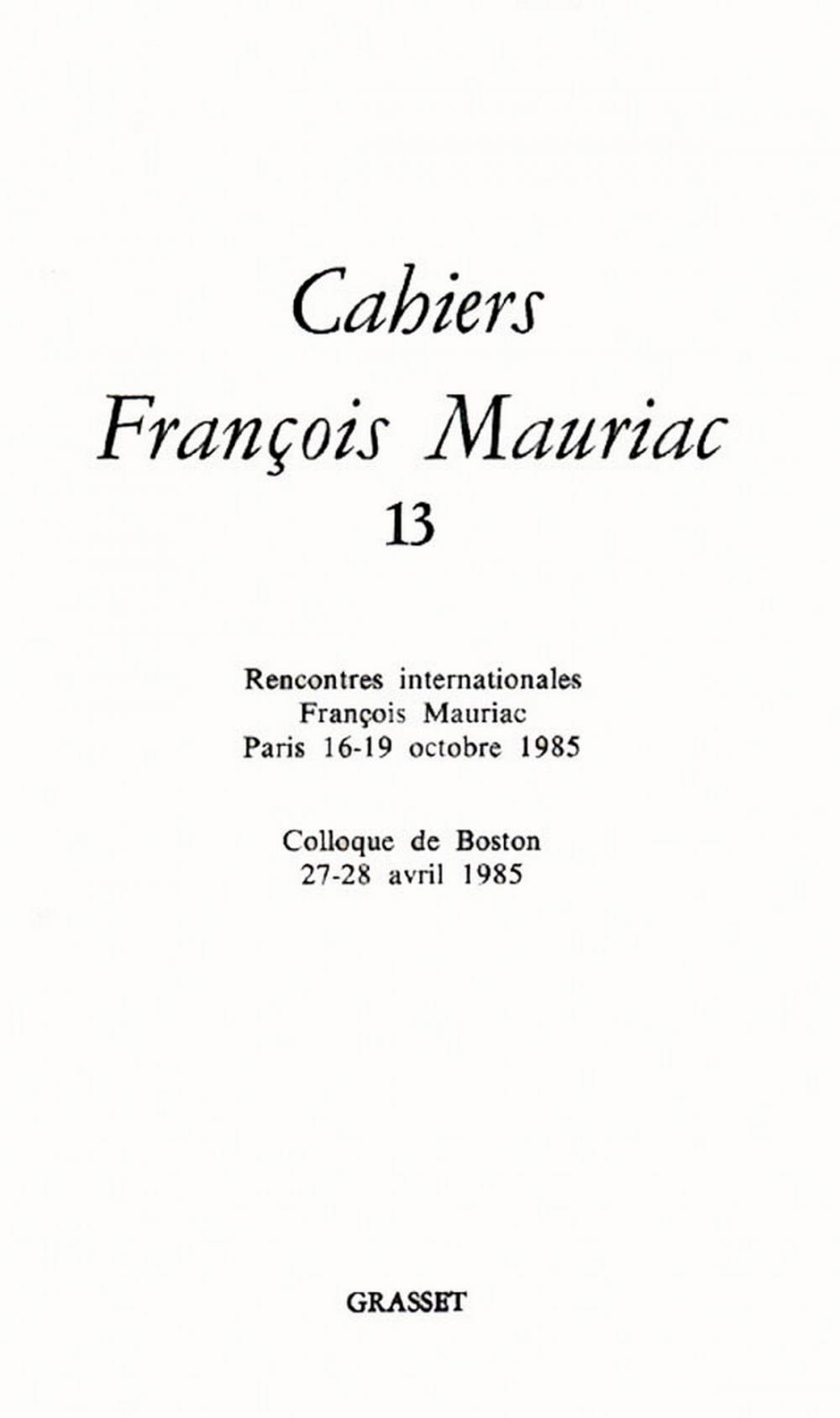 Big bigCover of Cahiers numéro 13 (1986)