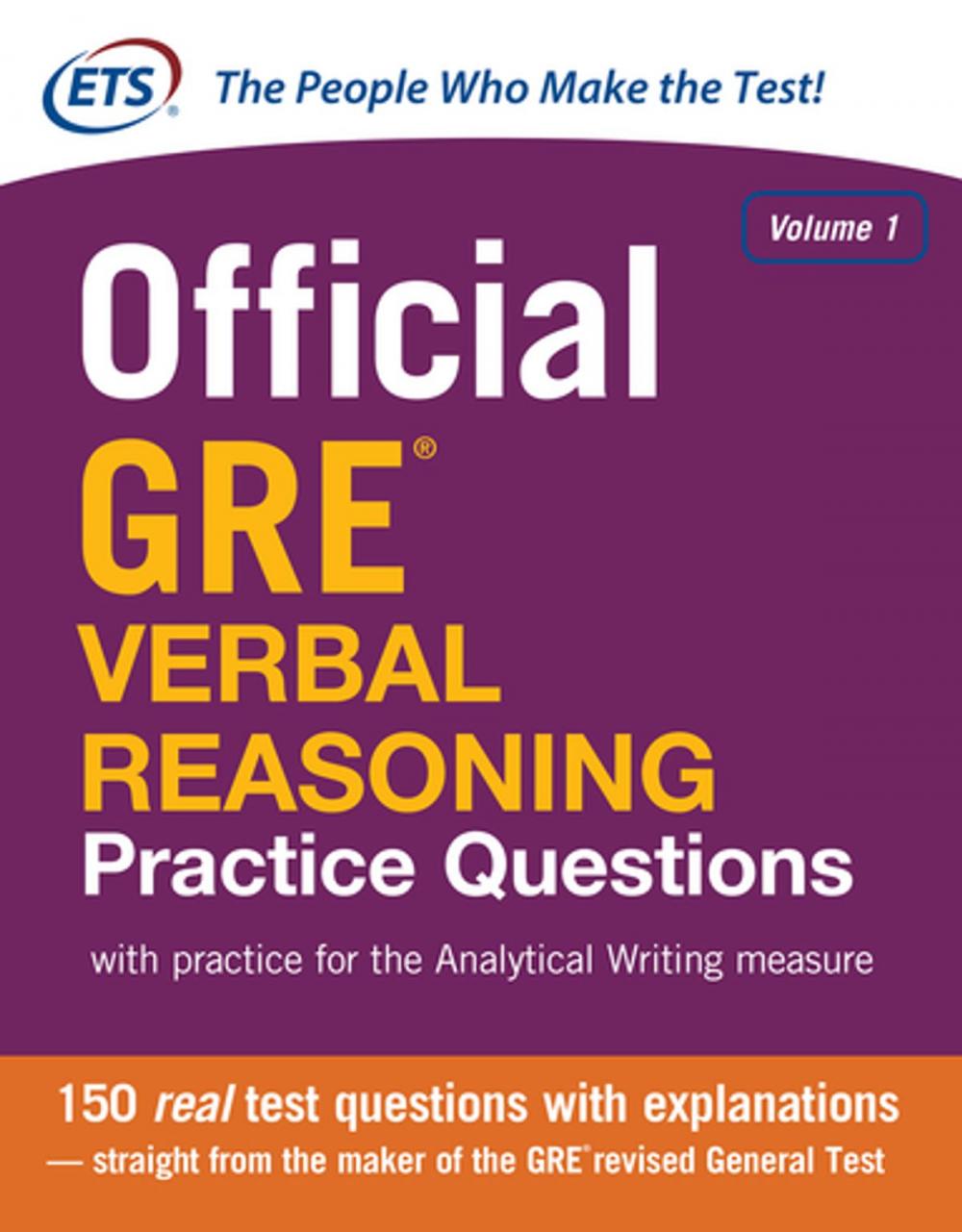 Big bigCover of Official GRE Verbal Reasoning Practice Questions