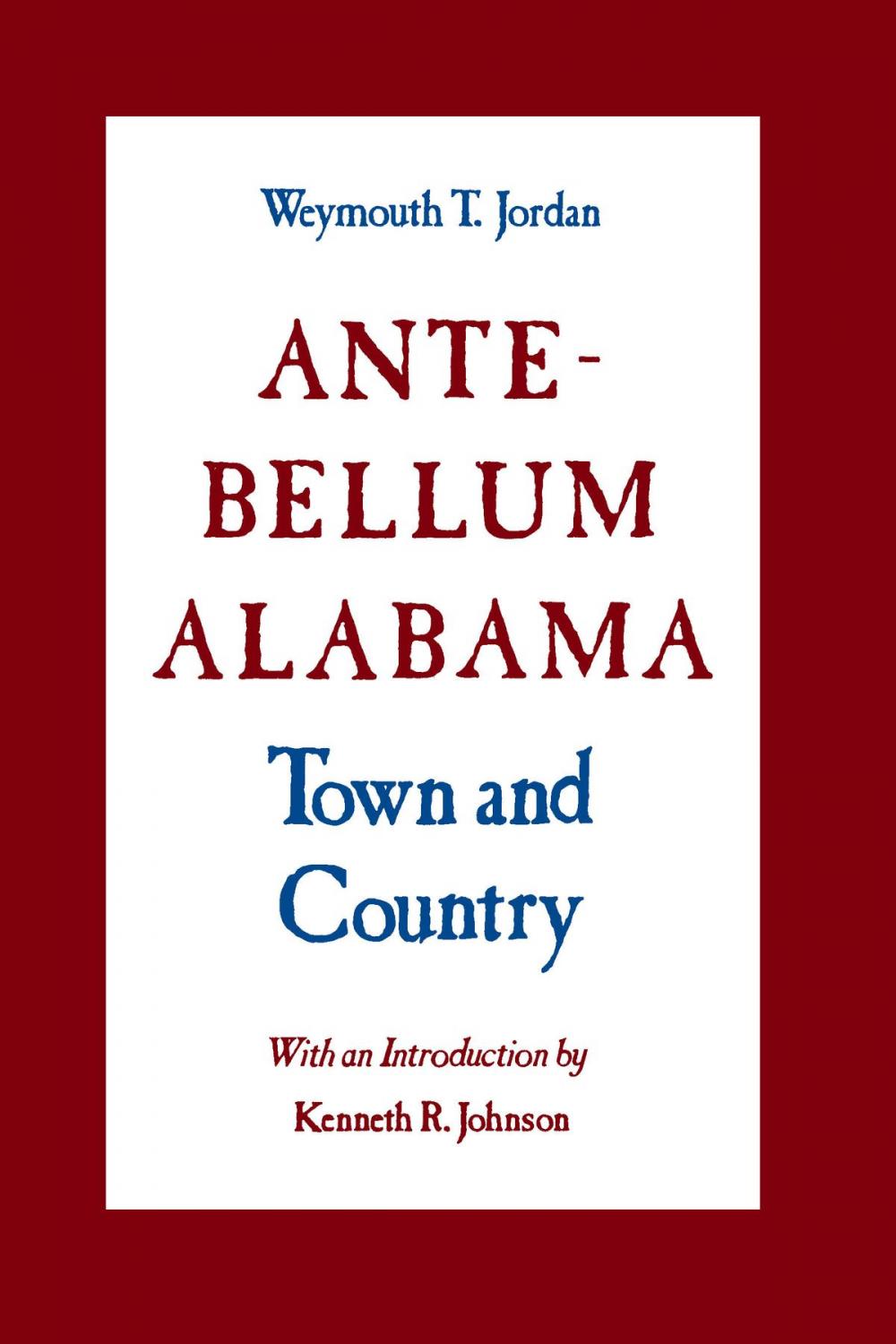 Big bigCover of Ante-Bellum Alabama