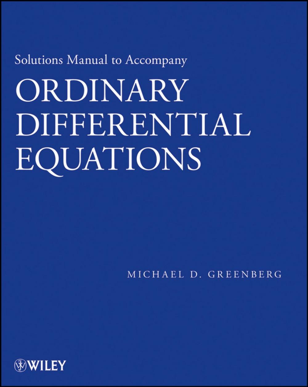 Big bigCover of Solutions Manual to accompany Ordinary Differential Equations