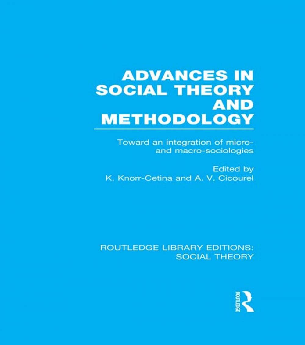 Big bigCover of Advances in Social Theory and Methodology (RLE Social Theory)