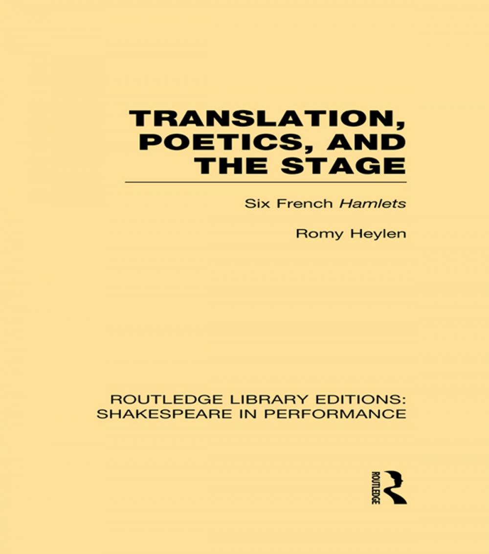 Big bigCover of Translation, Poetics, and the Stage