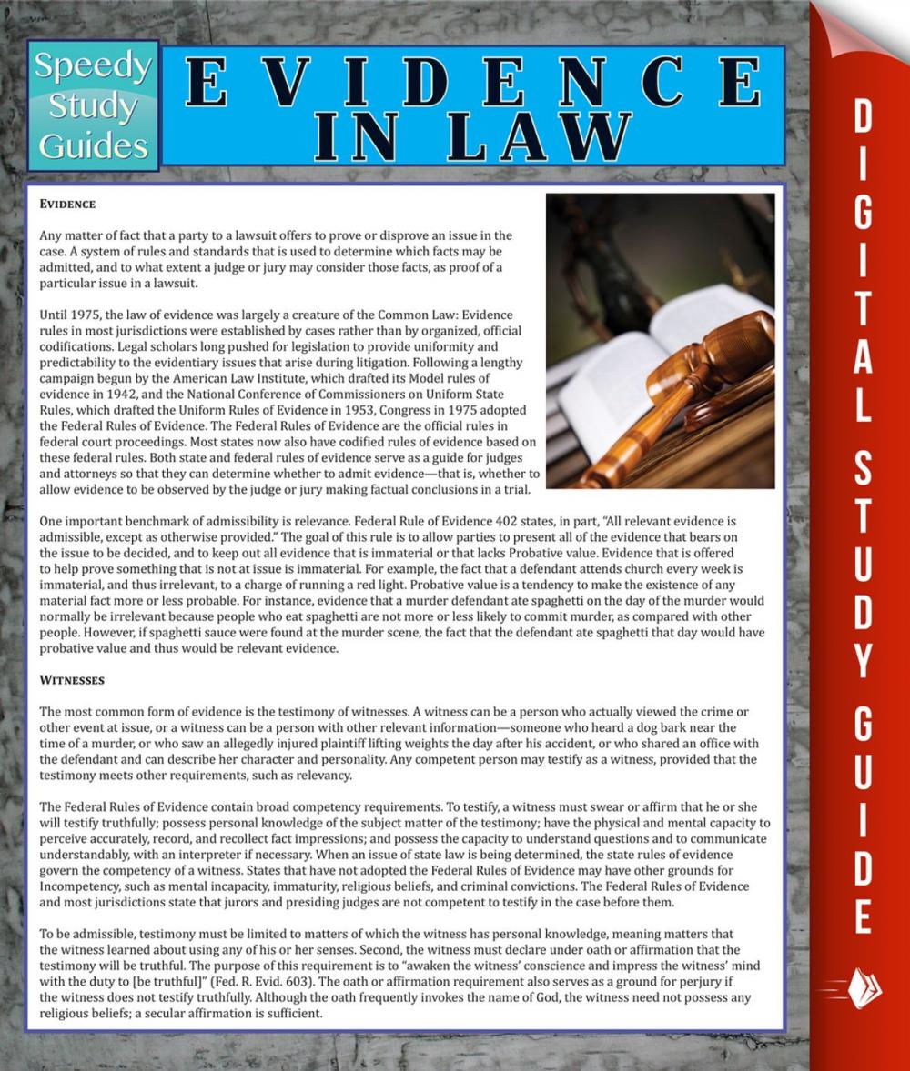 Big bigCover of Evidence in Law