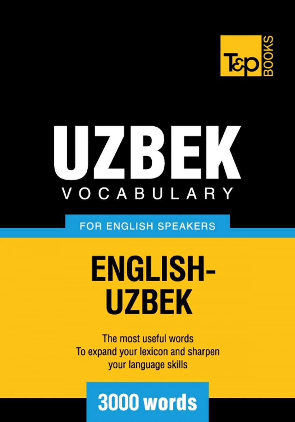 Big bigCover of Uzbek vocabulary for English speakers - 3000 words