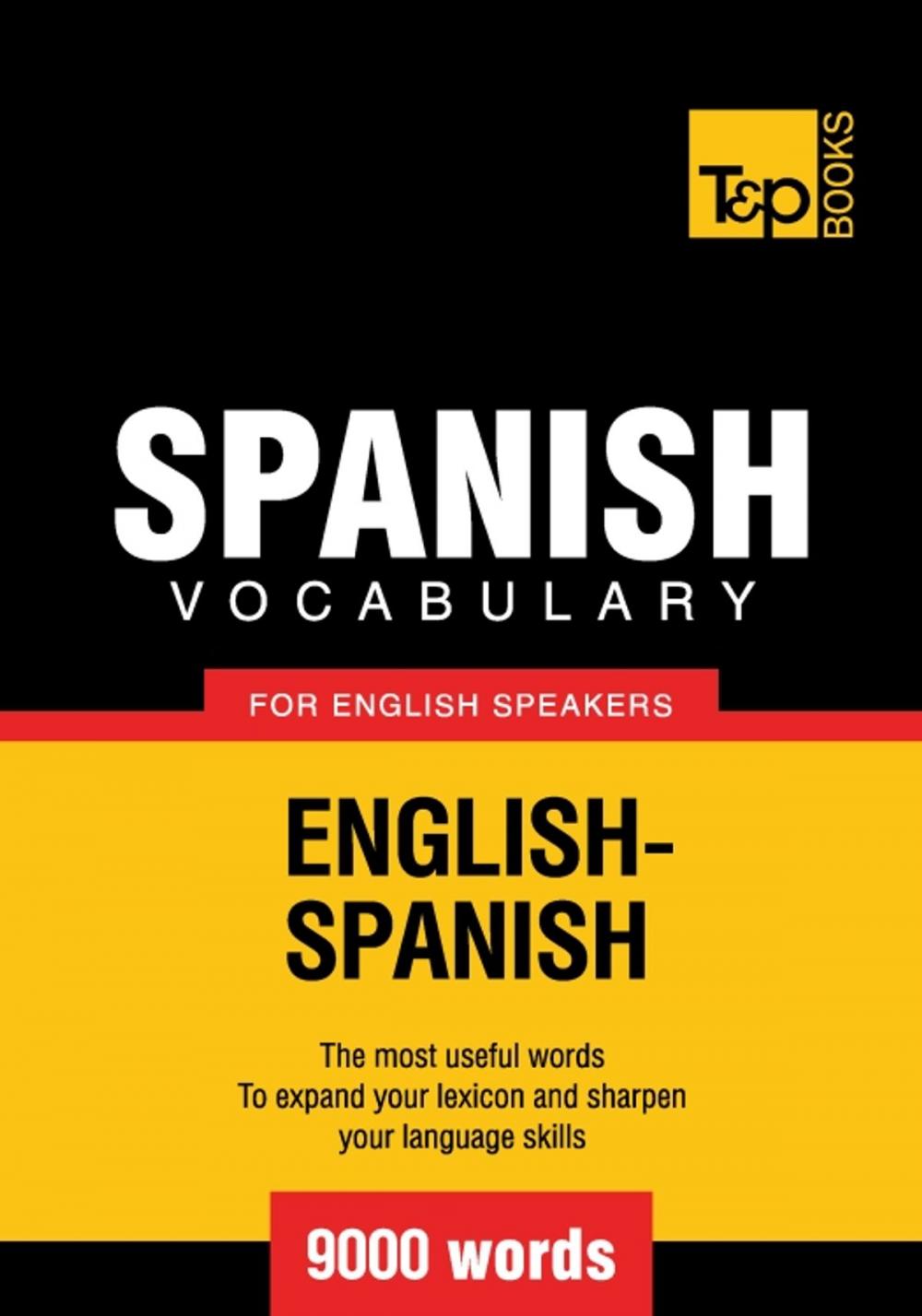 Big bigCover of Spanish vocabulary for English speakers - 9000 words