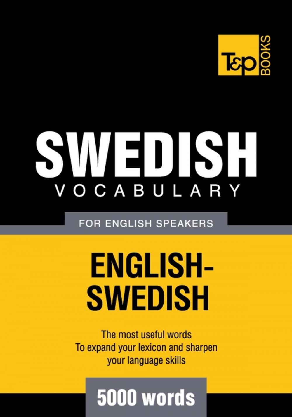 Big bigCover of Swedish vocabulary for English speakers - 5000 words