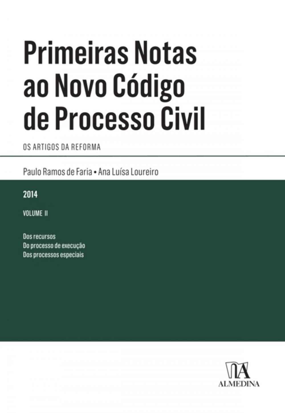 Big bigCover of Primeiras Notas ao Novo Código de Processo Civil - Volume II
