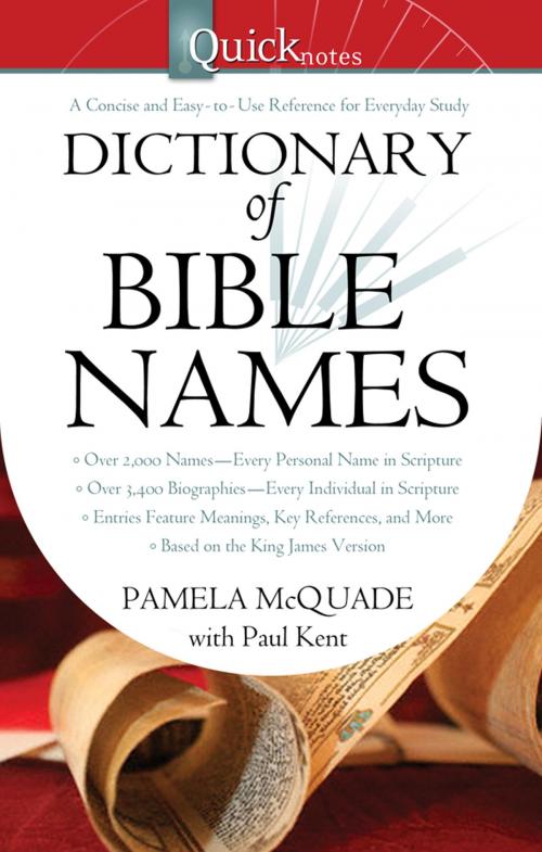 Cover of the book QuickNotes Dictionary of Bible Names by Pamela L. McQuade, Paul Kent, Barbour Publishing, Inc.