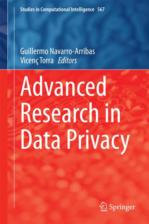 Cover of the book Advanced Research in Data Privacy by , Springer International Publishing