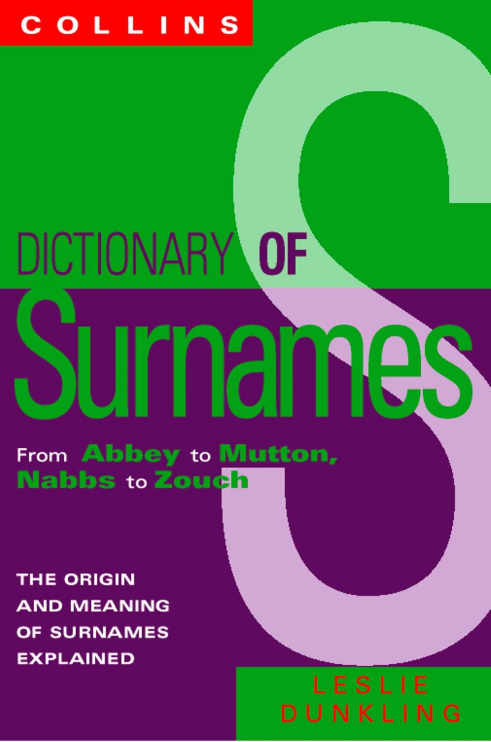 Big bigCover of Collins Dictionary Of Surnames: From Abbey to Mutton, Nabbs to Zouch