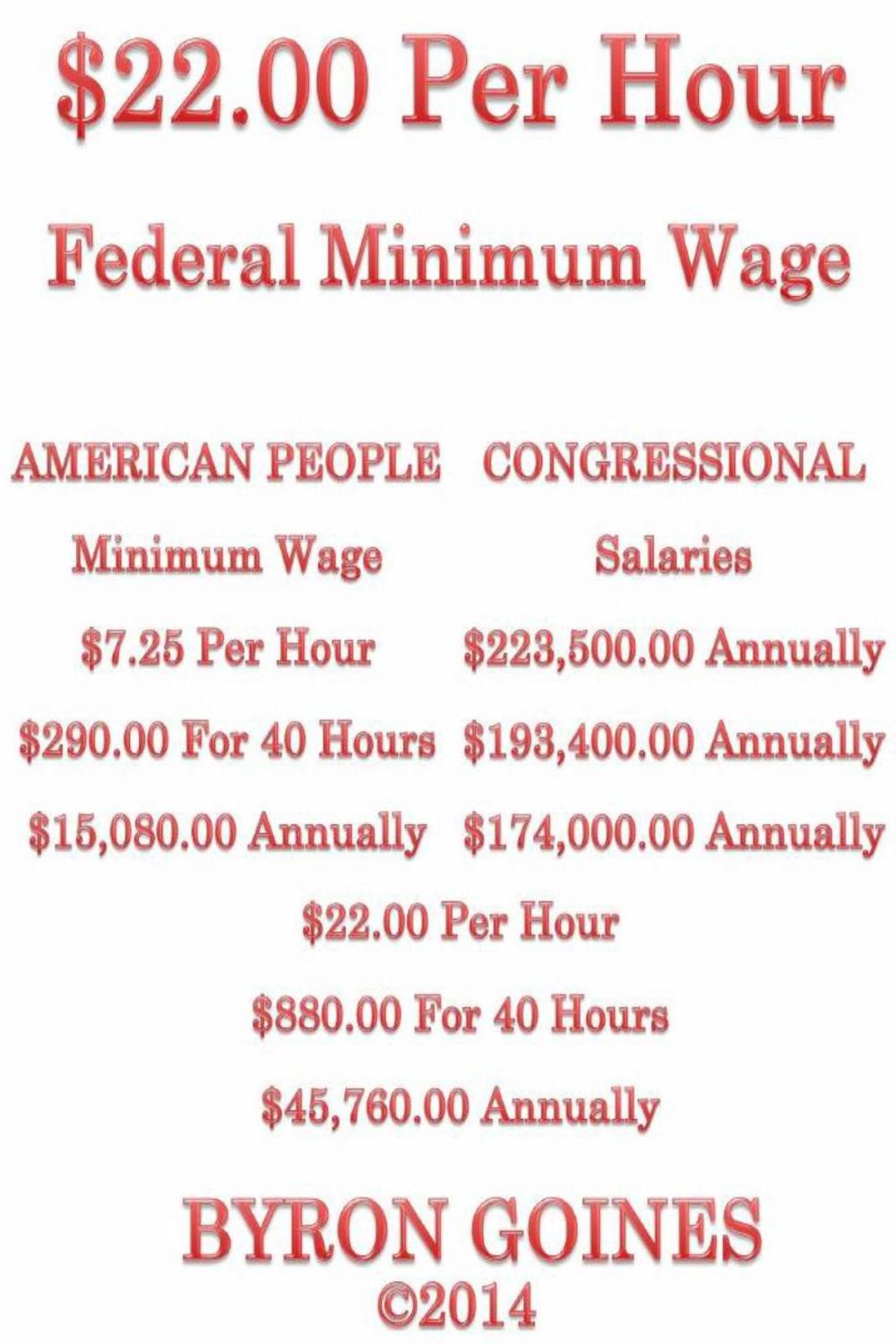 Big bigCover of $22.00 Per Hour Federal Minimum Wage