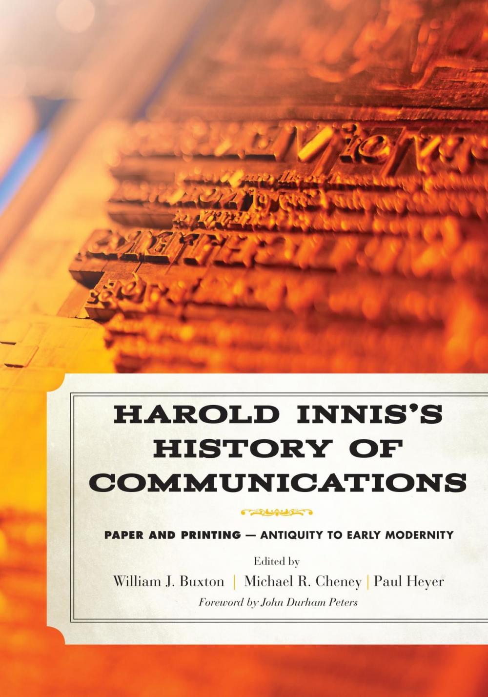 Big bigCover of Harold Innis's History of Communications