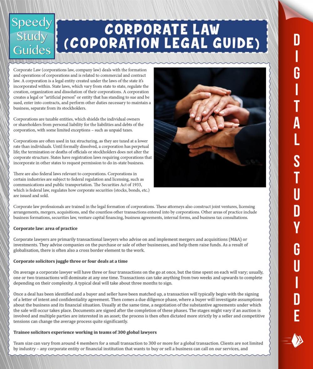 Big bigCover of Corporate Law (Coporation Legal Guide) (Speedy Study Guide)