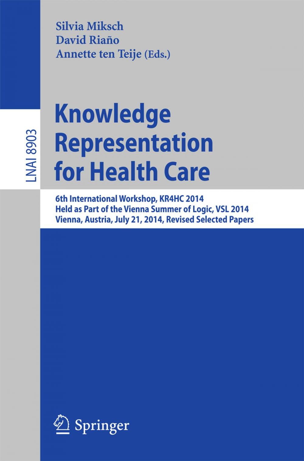 Big bigCover of Knowledge Representation for Health Care