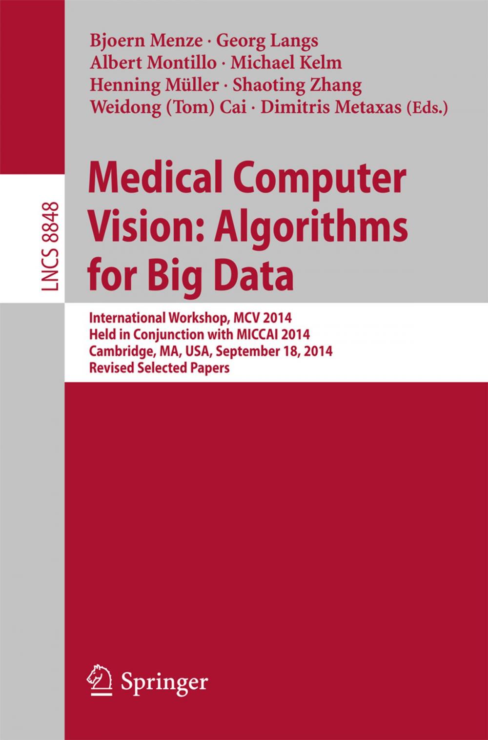 Big bigCover of Medical Computer Vision: Algorithms for Big Data