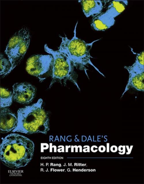 Cover of the book Rang & Dale's Pharmacology E-Book by Humphrey P. Rang, MB BS MA DPhil Hon FBPharmacolS FMedSci FRS, James M. Ritter, DPhil FRCP FBPharmacolS FMedSci, Rod J. Flower, PhD DSc FBPharmacolS FMedSci FRS, Graeme Henderson, BSc PhD FBPharmacolS FSB, Elsevier Health Sciences