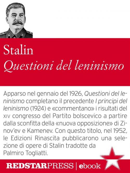 Cover of the book Questioni del leninismo by Iosif Stalin, Red Star Press