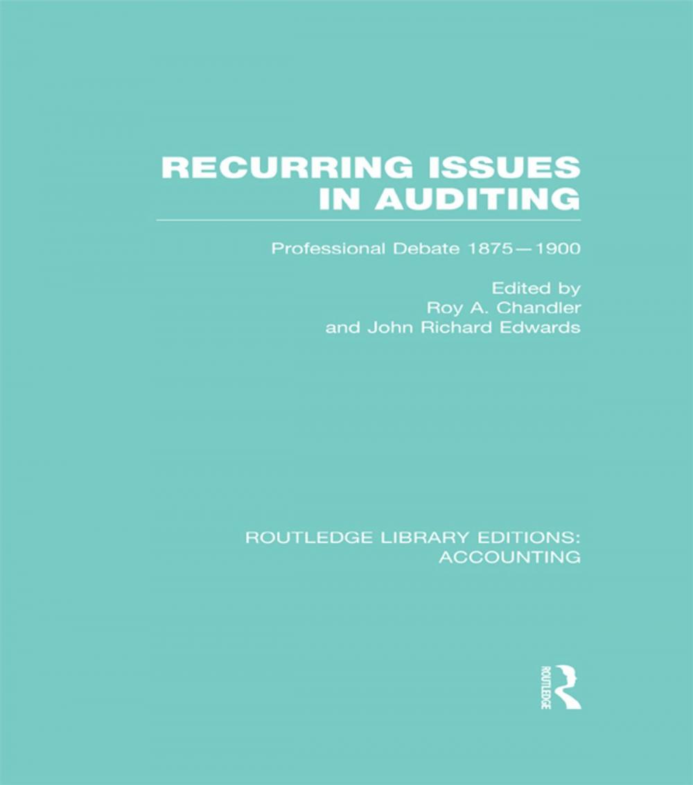 Big bigCover of Recurring Issues in Auditing (RLE Accounting)