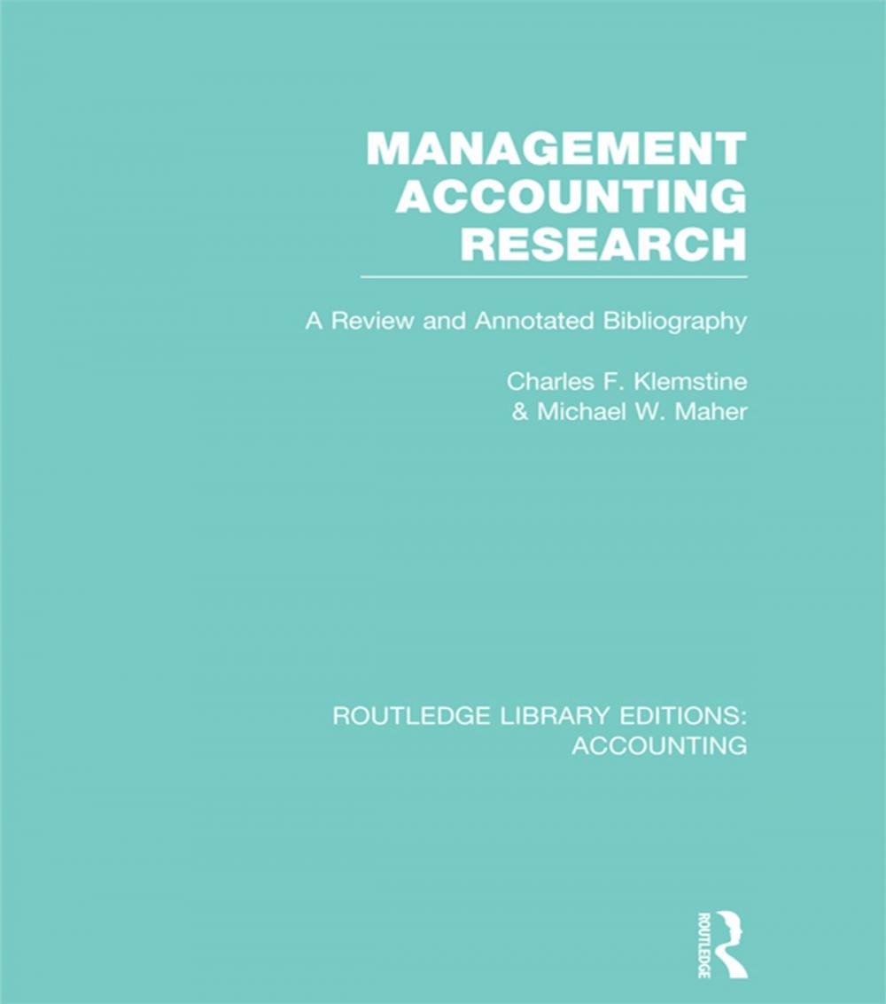 Big bigCover of Management Accounting Research (RLE Accounting)