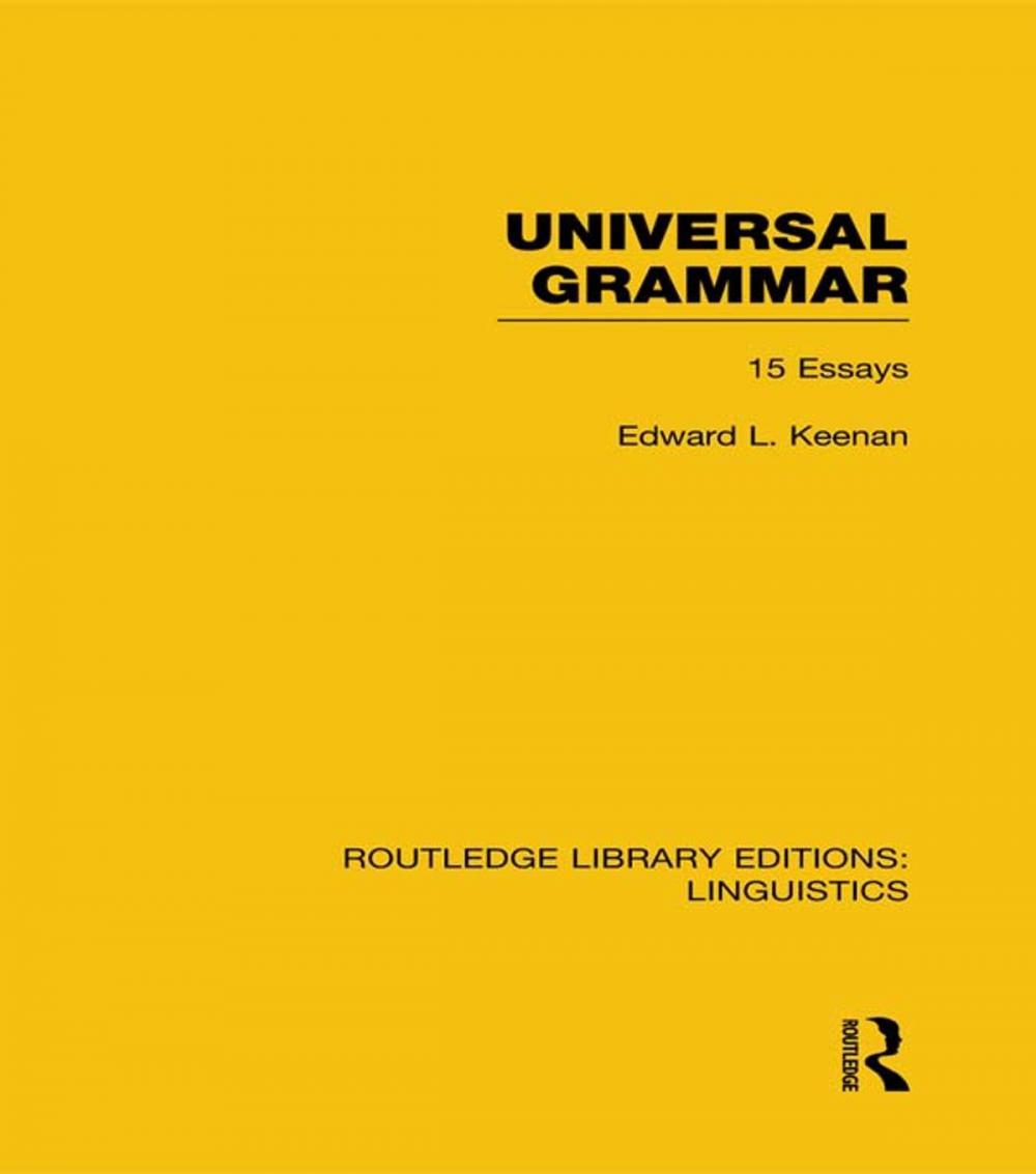 Big bigCover of Universal Grammar (RLE Linguistics A: General Linguistics)