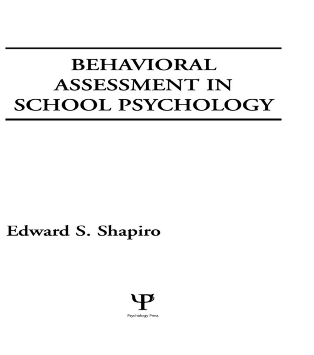 Big bigCover of Behavioral Assessment in School Psychology