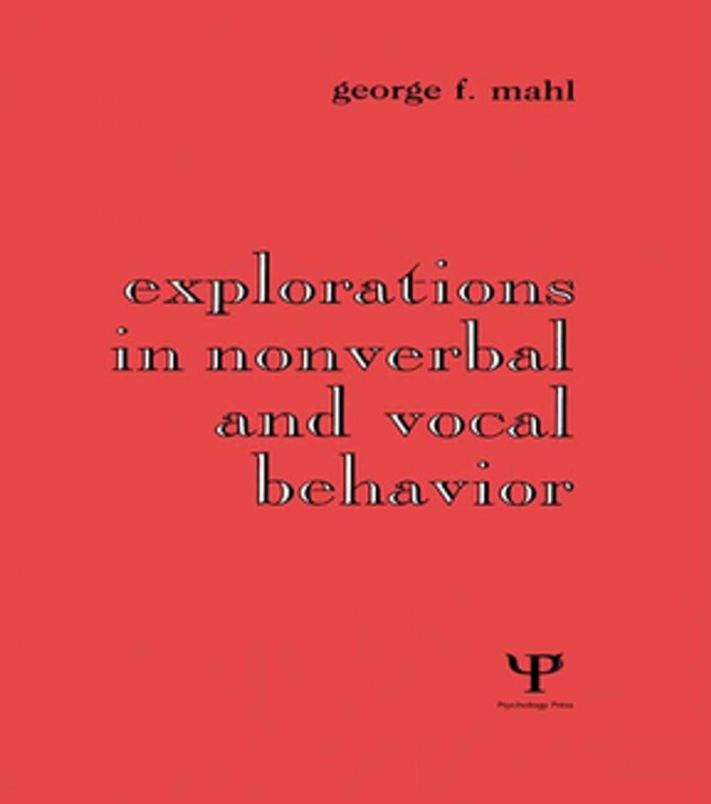 Big bigCover of Explorations in Nonverbal and Vocal Behavior