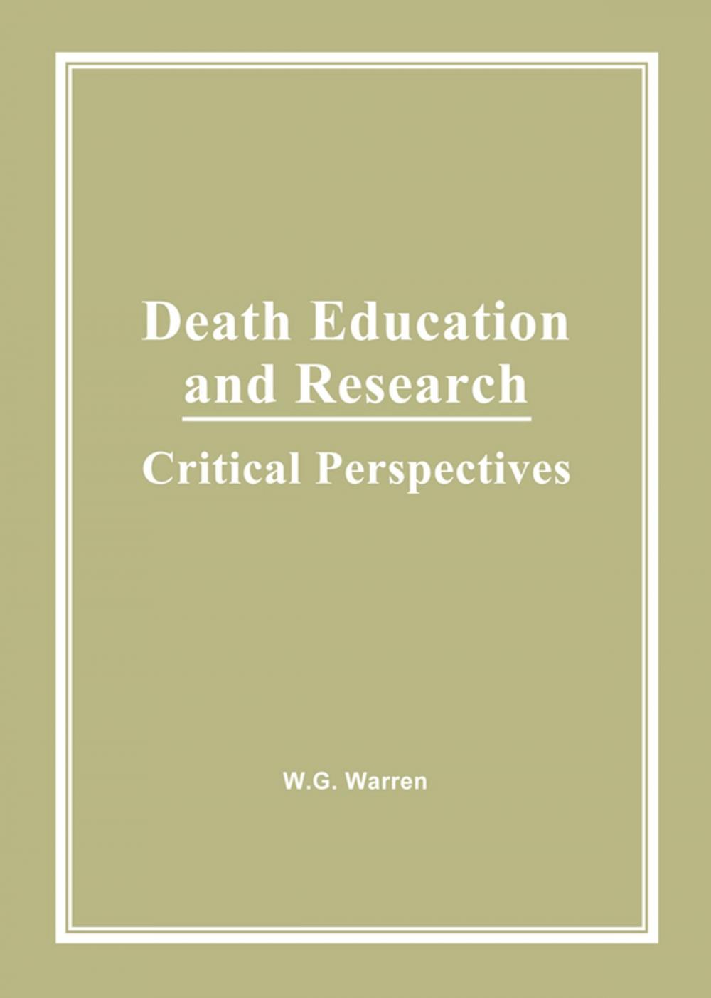 Big bigCover of Death Education and Research