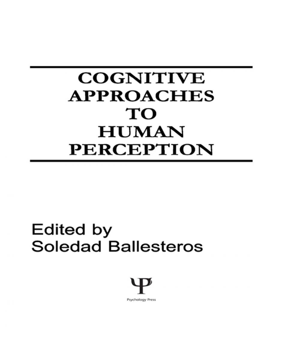 Big bigCover of Cognitive Approaches to Human Perception