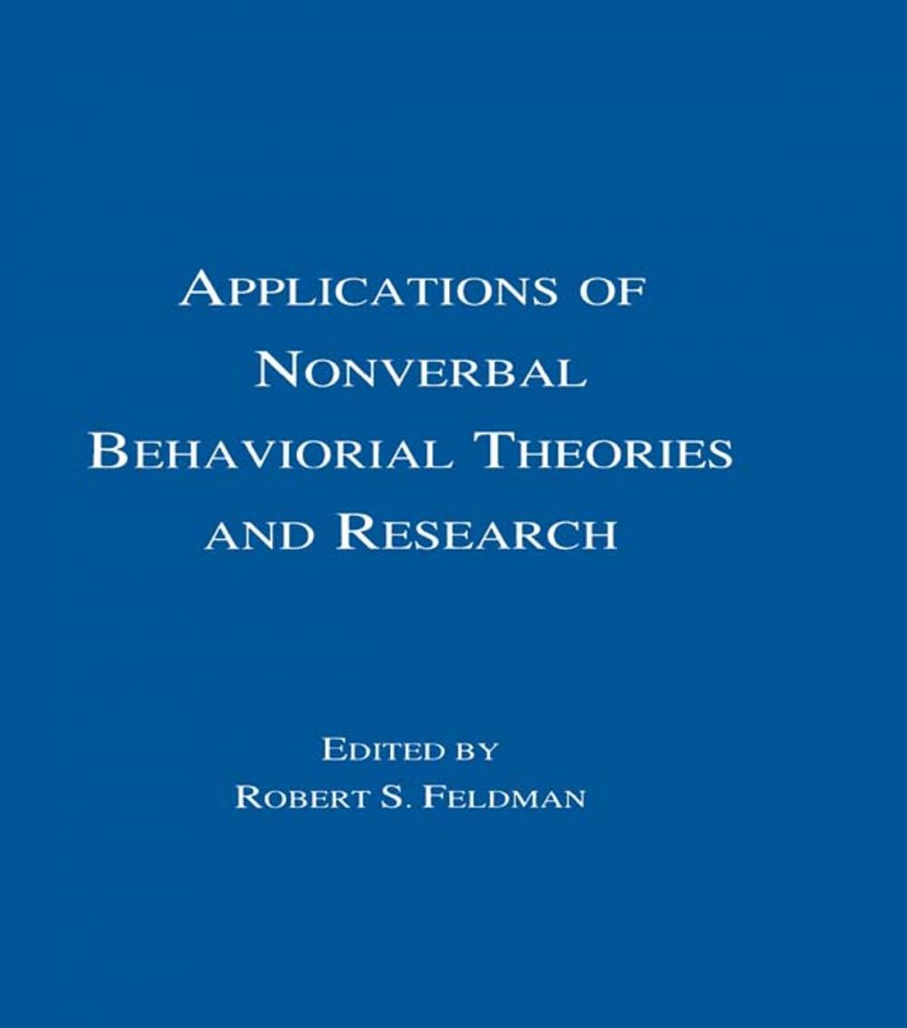 Big bigCover of Applications of Nonverbal Behavioral Theories and Research