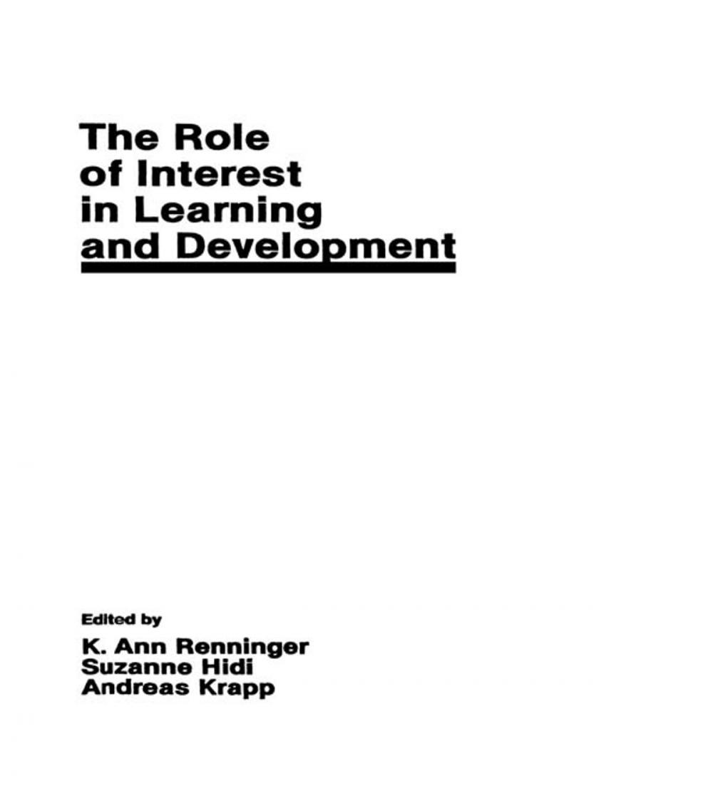 Big bigCover of The Role of interest in Learning and Development