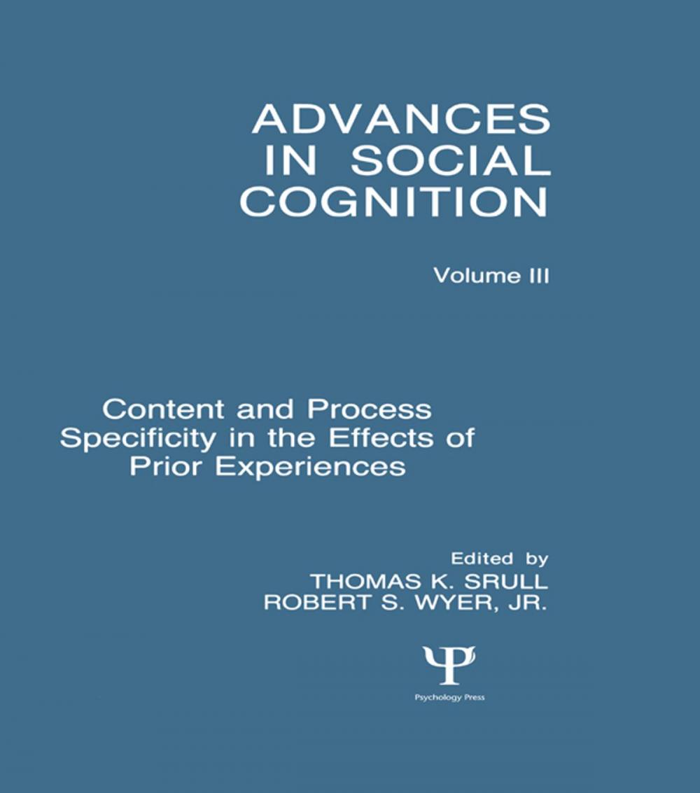 Big bigCover of Content and Process Specificity in the Effects of Prior Experiences