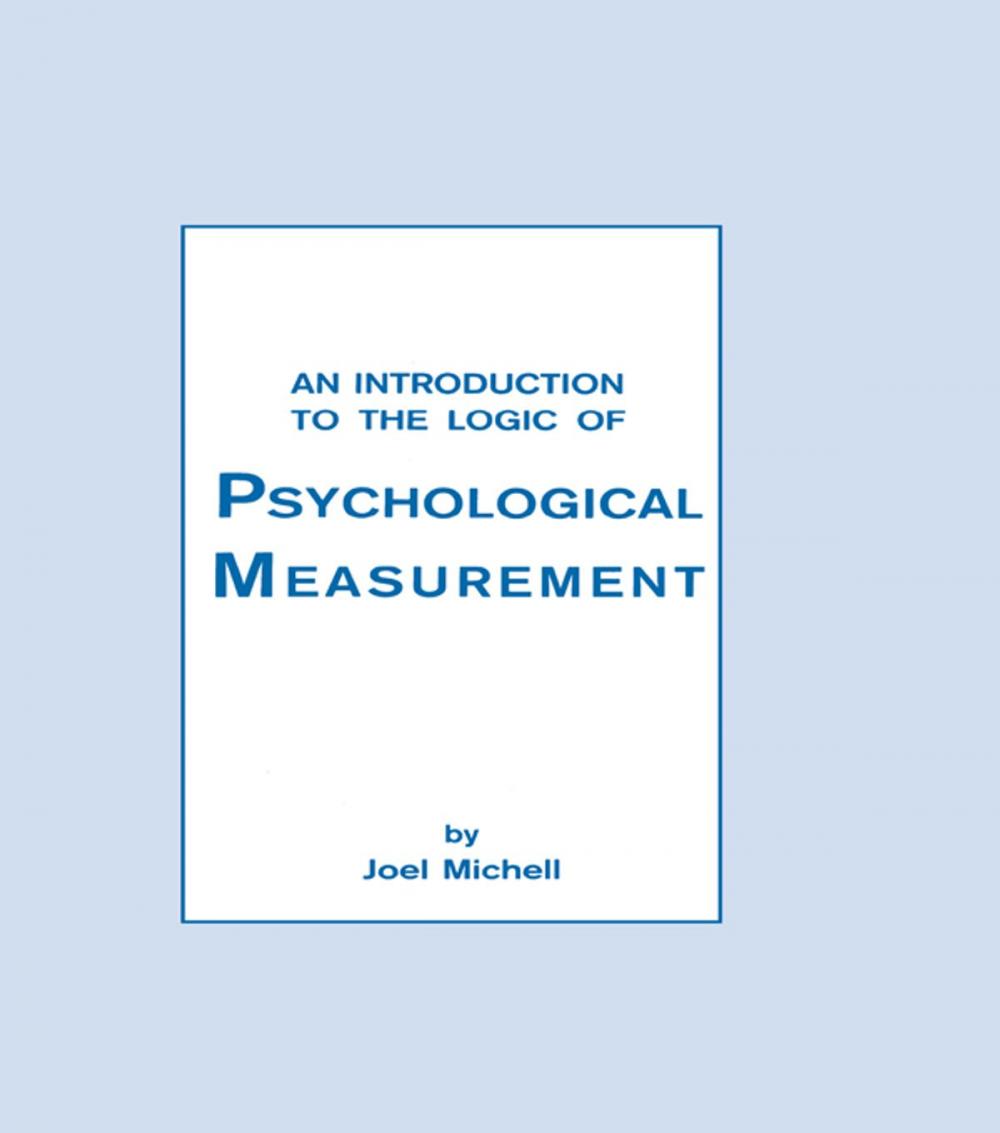 Big bigCover of An Introduction To the Logic of Psychological Measurement