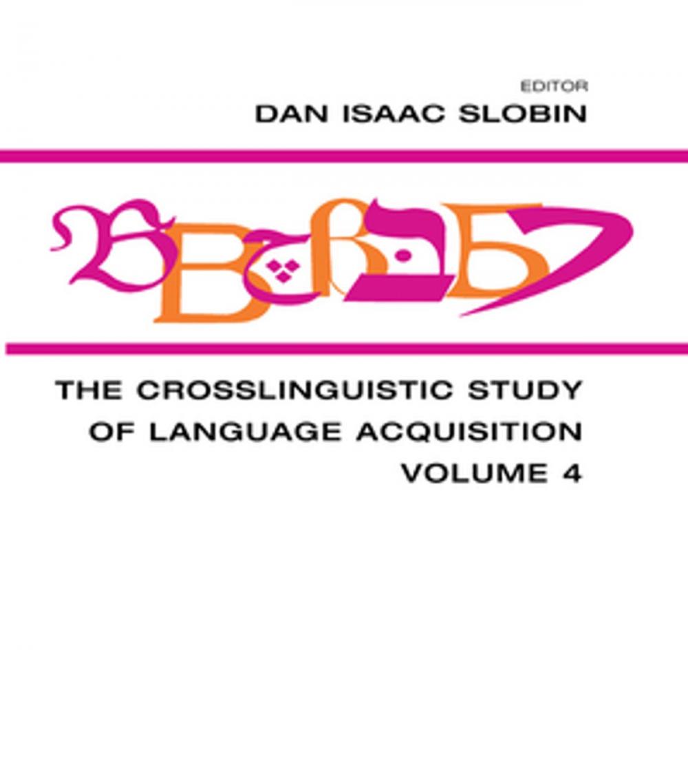 Big bigCover of The Crosslinguistic Study of Language Acquisition