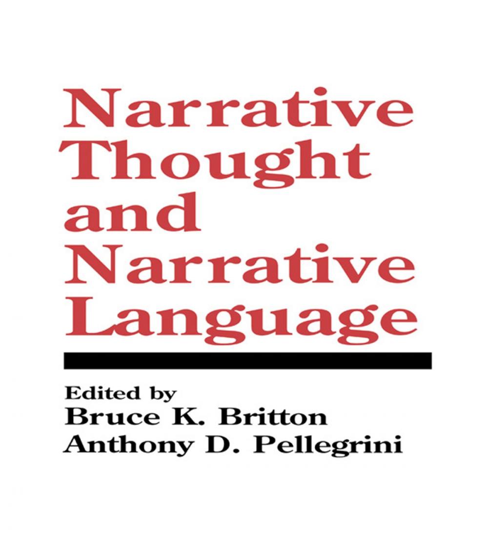 Big bigCover of Narrative Thought and Narrative Language