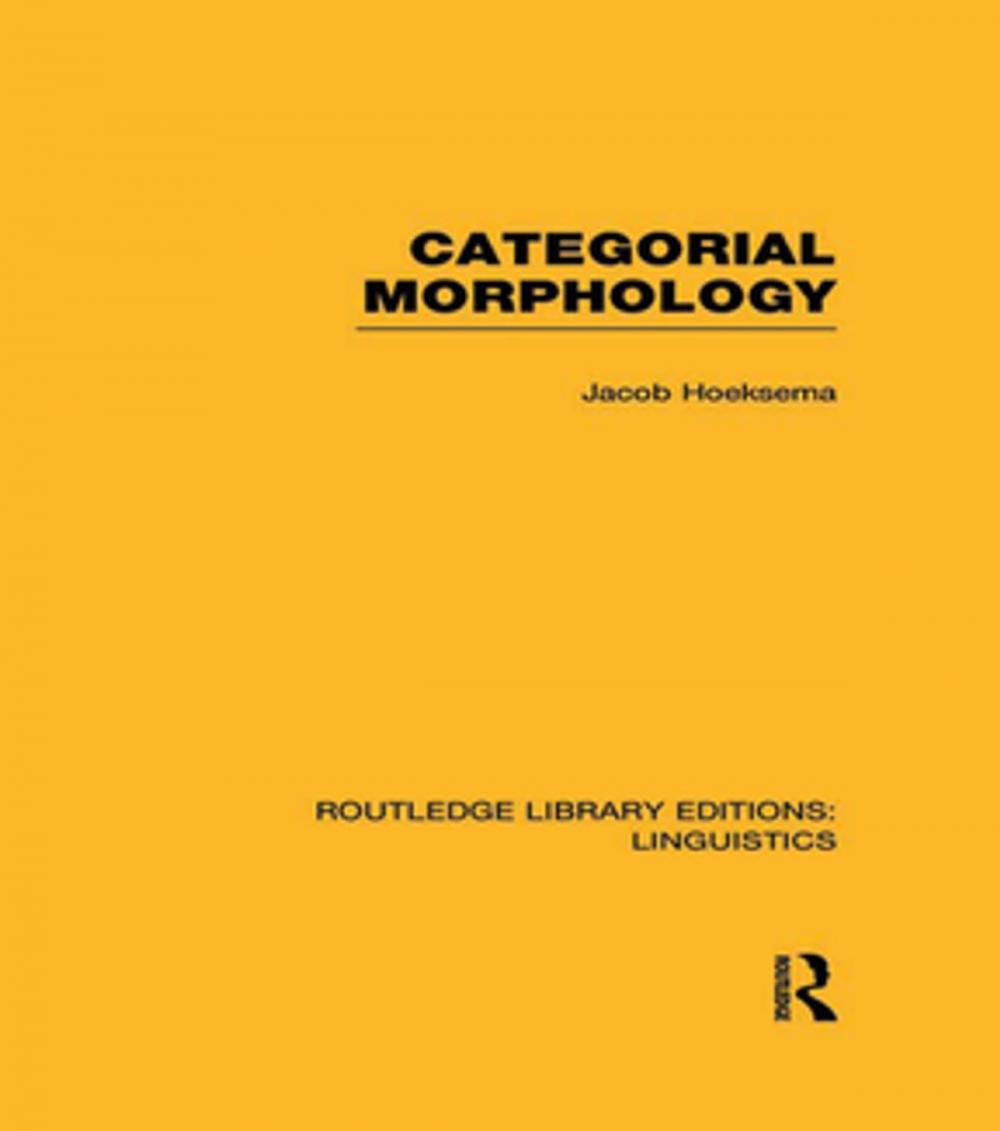 Big bigCover of Categorial Morphology (RLE Linguistics B: Grammar)