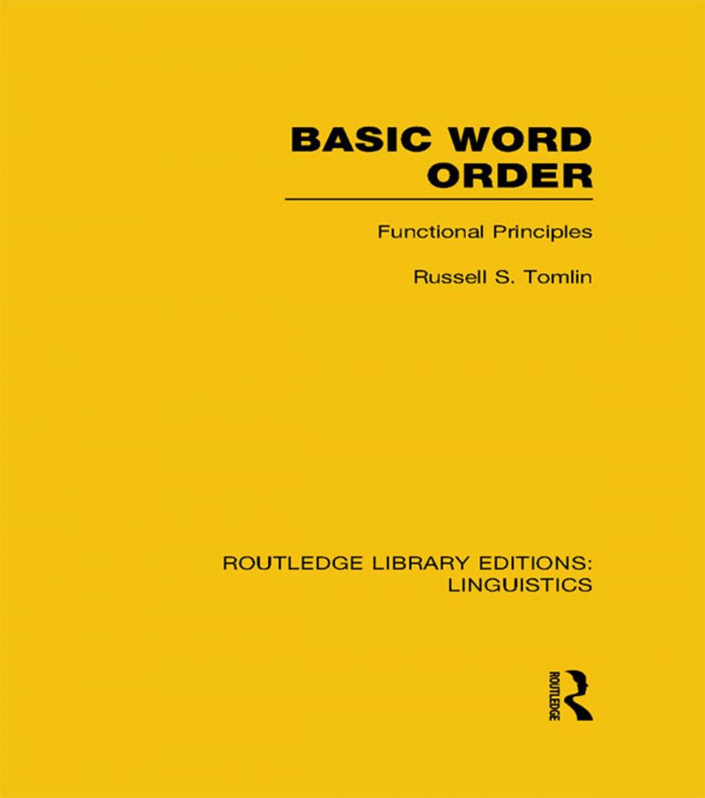 Big bigCover of Basic Word Order (RLE Linguistics B: Grammar)