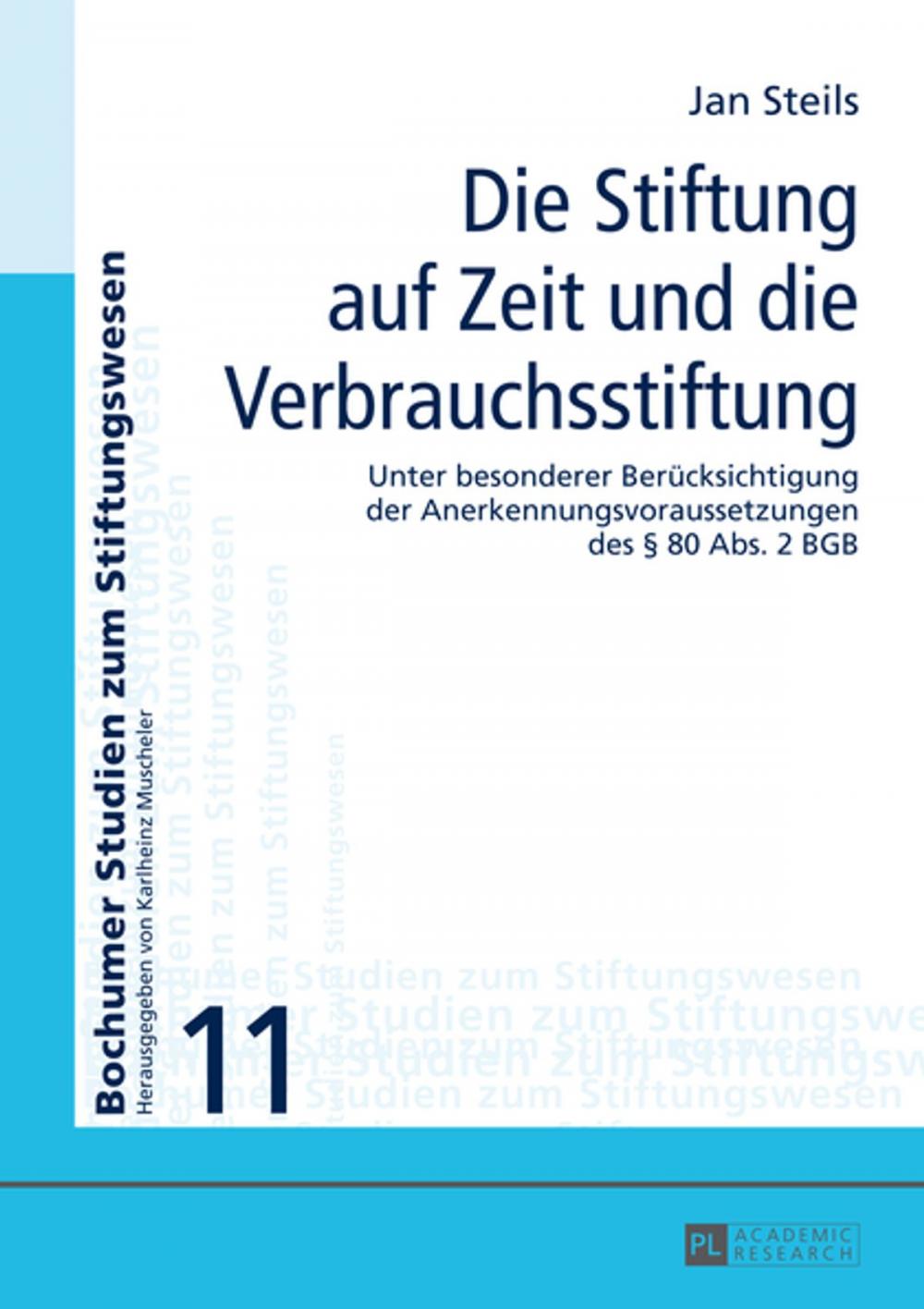 Big bigCover of Die Stiftung auf Zeit und die Verbrauchsstiftung