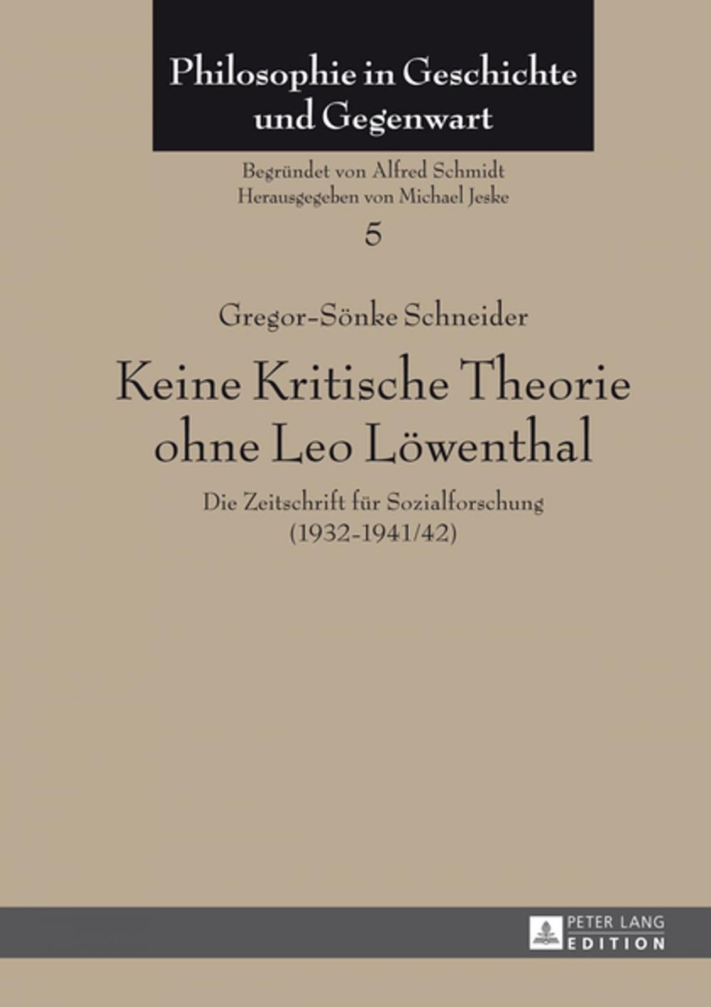 Big bigCover of Keine Kritische Theorie ohne Leo Loewenthal