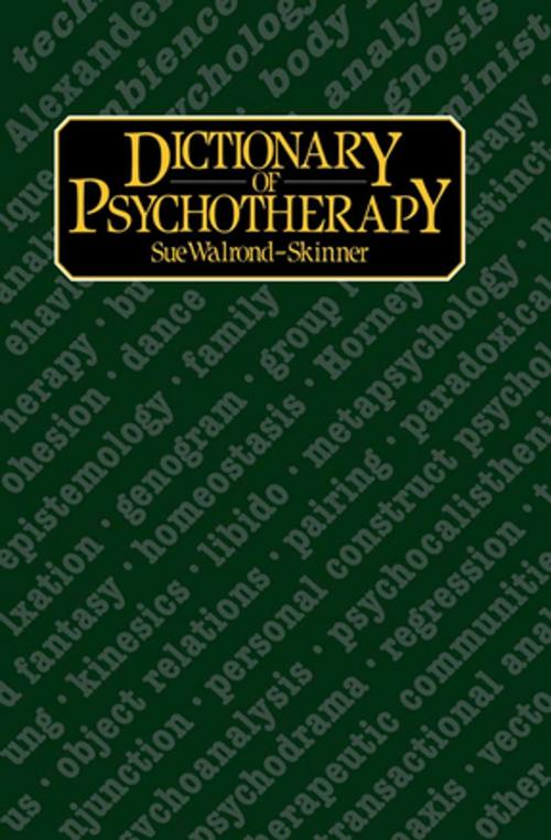 Cover of the book Dictionary of Psychotherapy by , Taylor and Francis