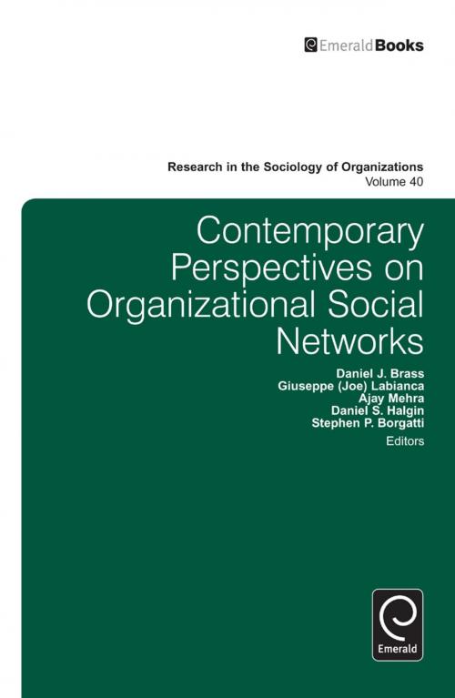 Cover of the book Contemporary Perspectives on Organizational Social Networks by Daniel Brass, Giuseppe Labianca, Ajay Mehra, Daniel Halgin, Stephen P. Borgatti, Emerald Group Publishing Limited