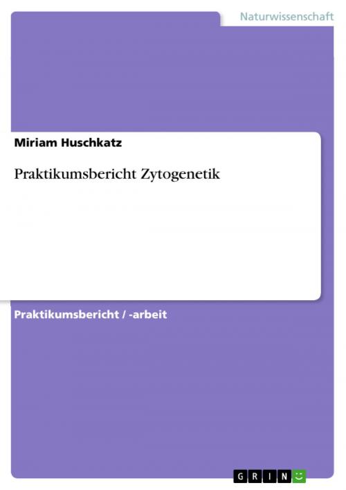 Cover of the book Praktikumsbericht Zytogenetik by Miriam Huschkatz, GRIN Verlag