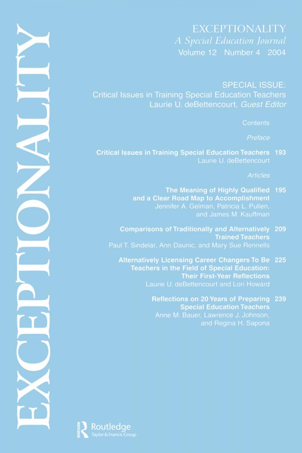 Big bigCover of Critical Issues in Training Special Education Teachers